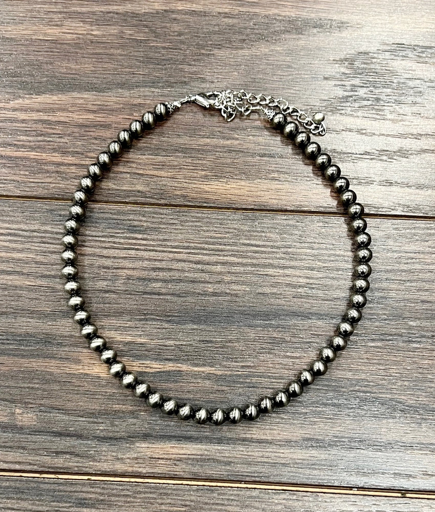 8mm Bead Necklace 16"