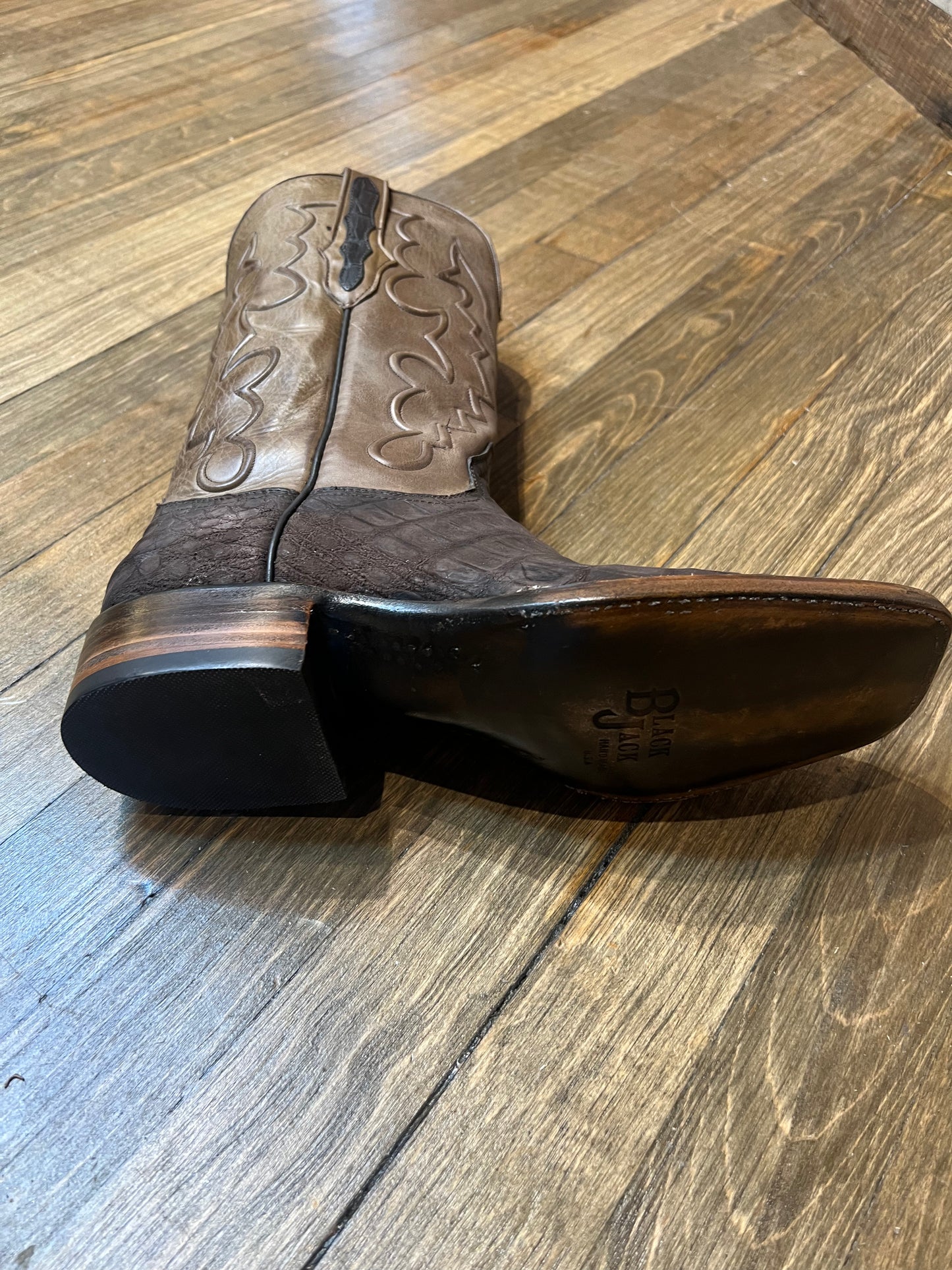 Black Jack Suede Caiman Boots