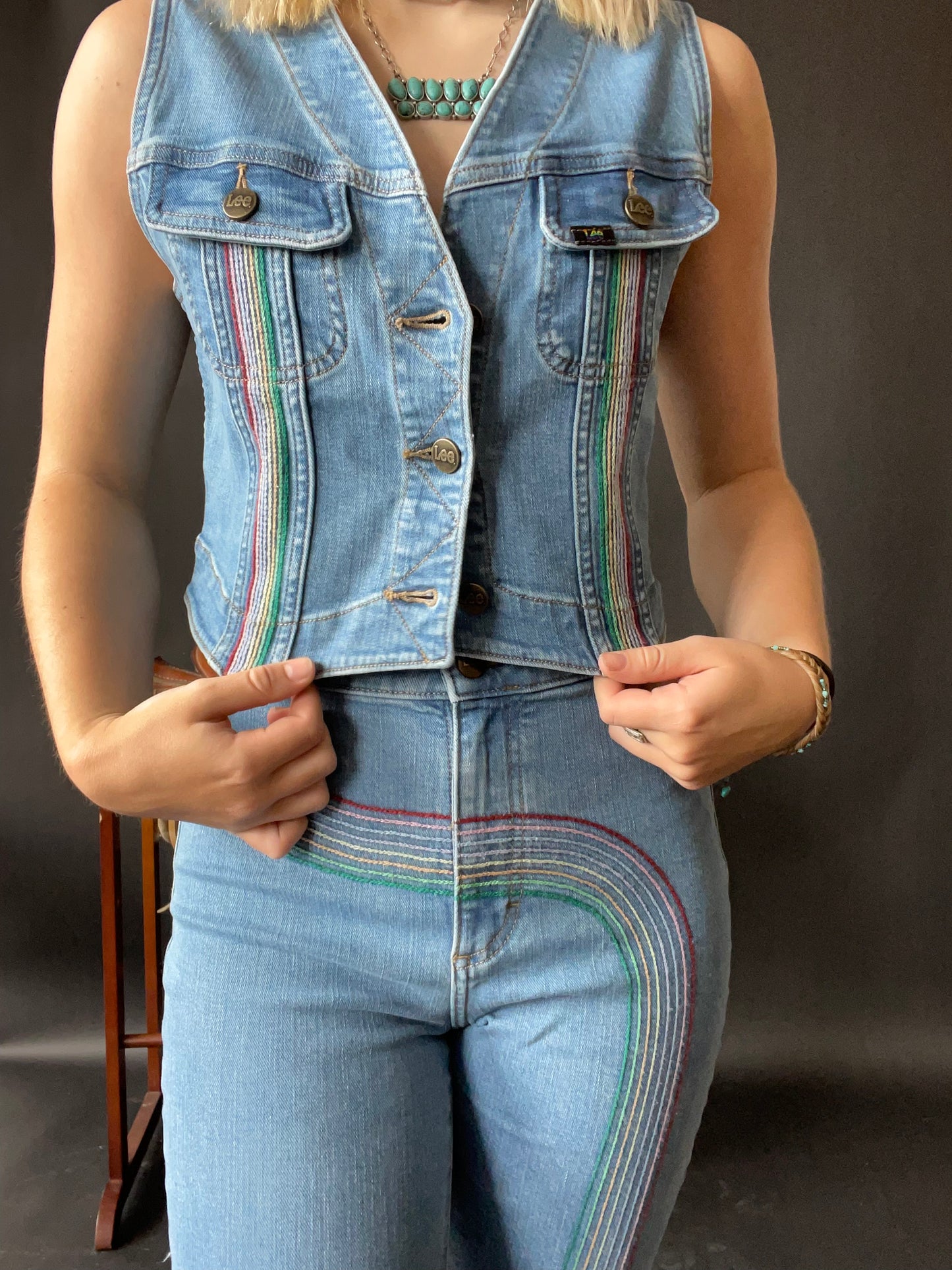 Final Sale ✨Lee Vintage Charlie's Angels Rainbow Jeans