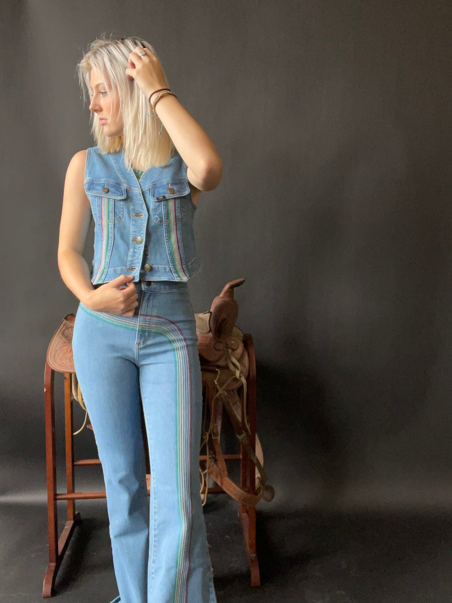 Final Sale ✨Lee Vintage Charlie's Angels Rainbow Jeans