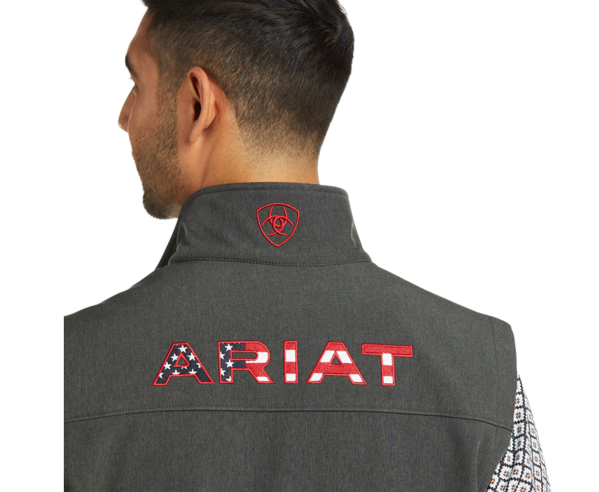 Ariat Men's Logo 2.0 Charcoal Americana Softshell Vest
