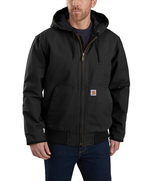 Loose fit washed duck insulated active black