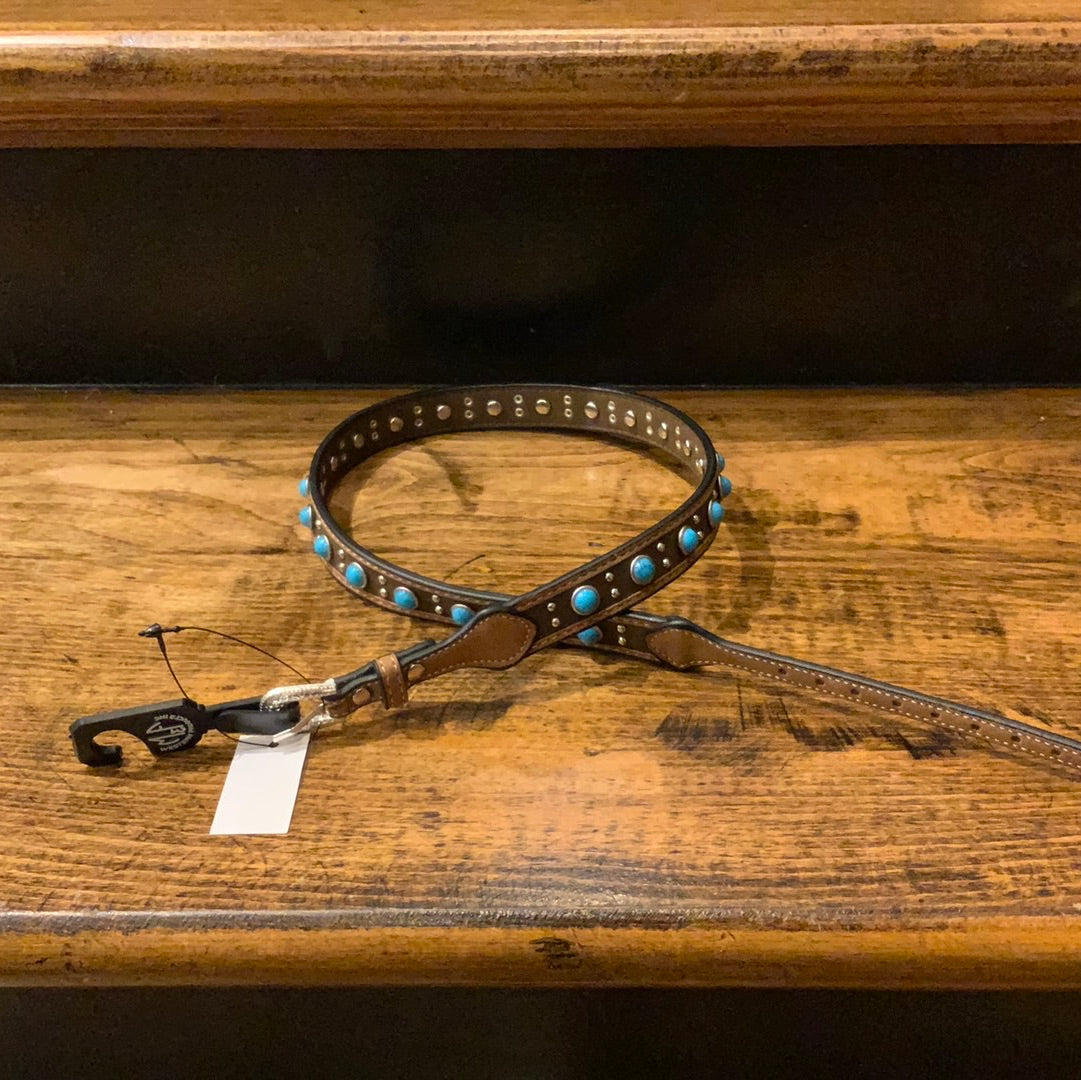 Hat band turquoise and leather