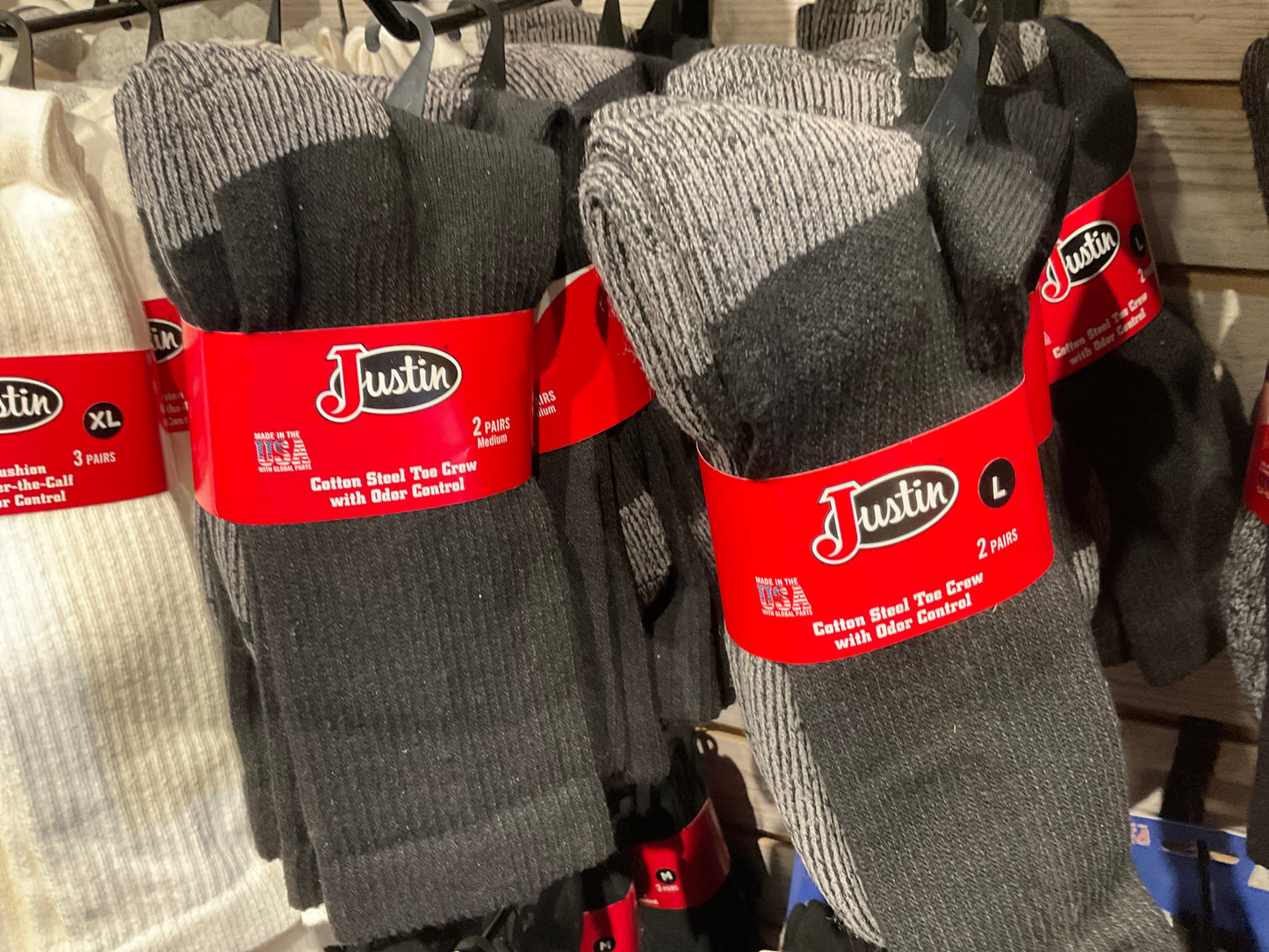 Justin Steel Toe Crew Black Half
