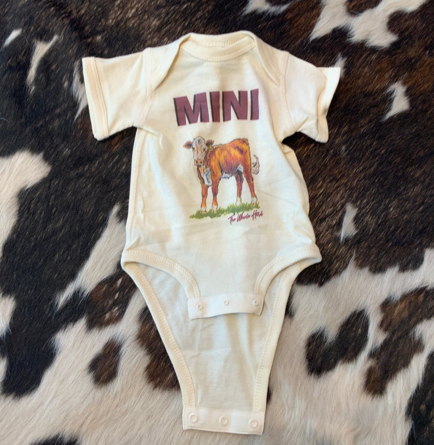 Mini Cow Graphic Onesie