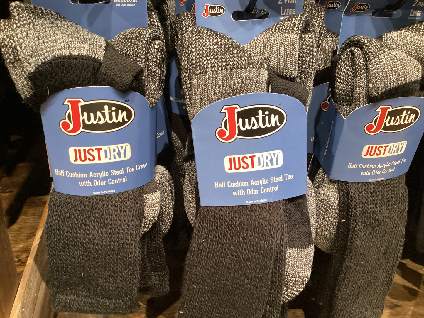Justin Steel Toe Crew Black