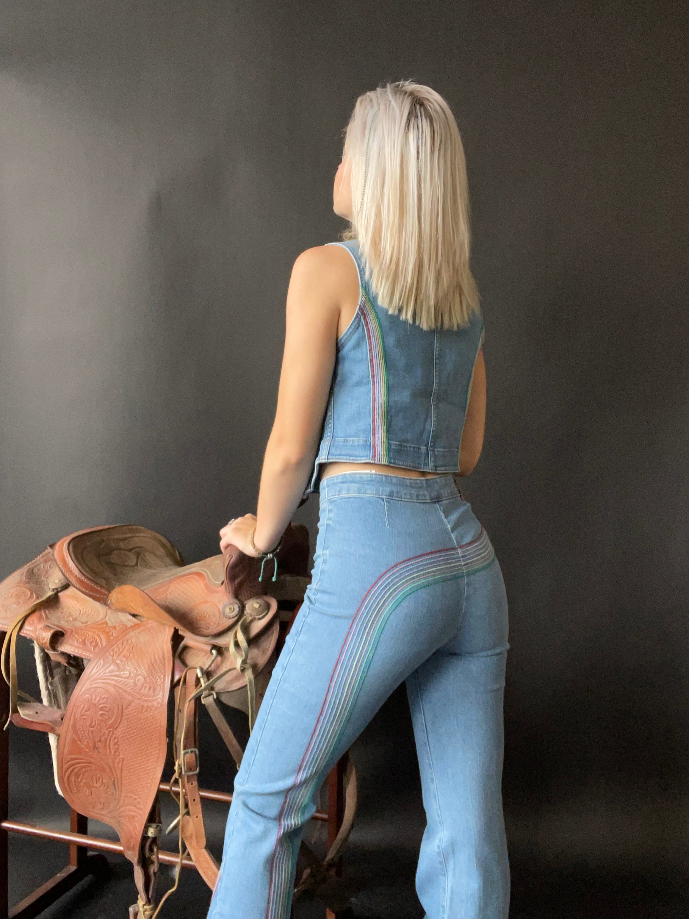 Lee Vintage Charlie s Angels Rainbow Jeans