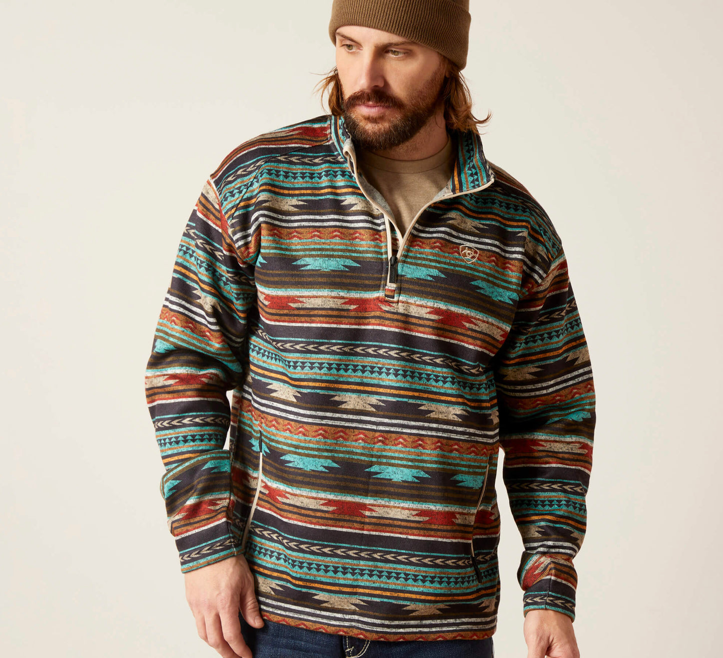 Caldwell 1/4 Zip Sweater Biscay Bay Serape