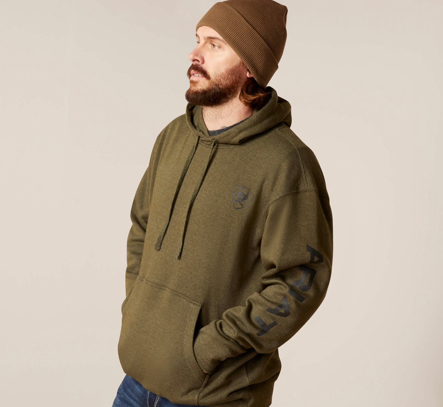 Ariat Logo Hoodie Olive Heather