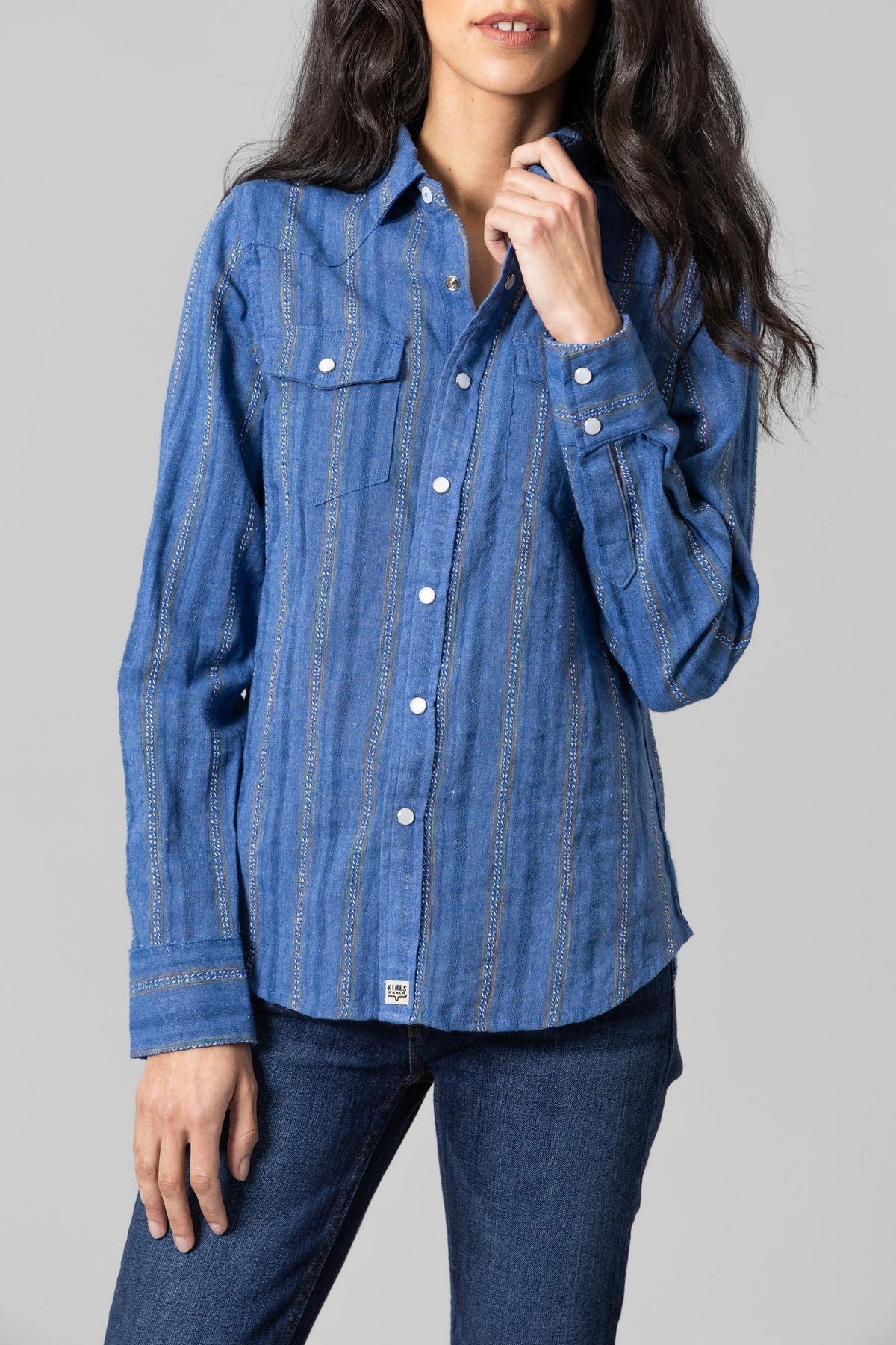 Final Sale ✨Kimes Ingram Stripe Women's Top Indigo