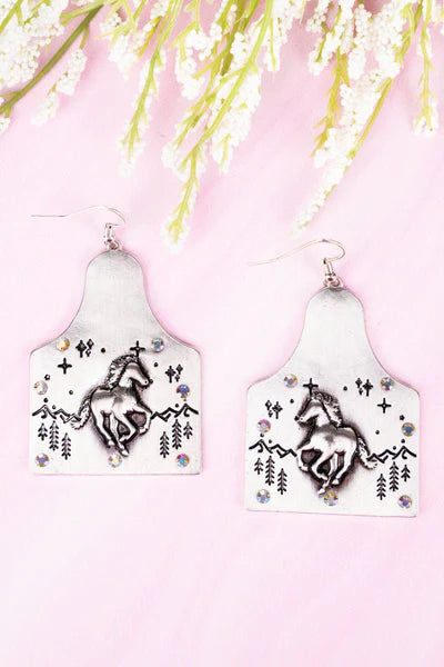 Mustang Cowtag Earrings