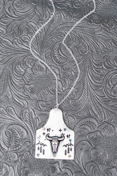 Skull Cowtag Necklace