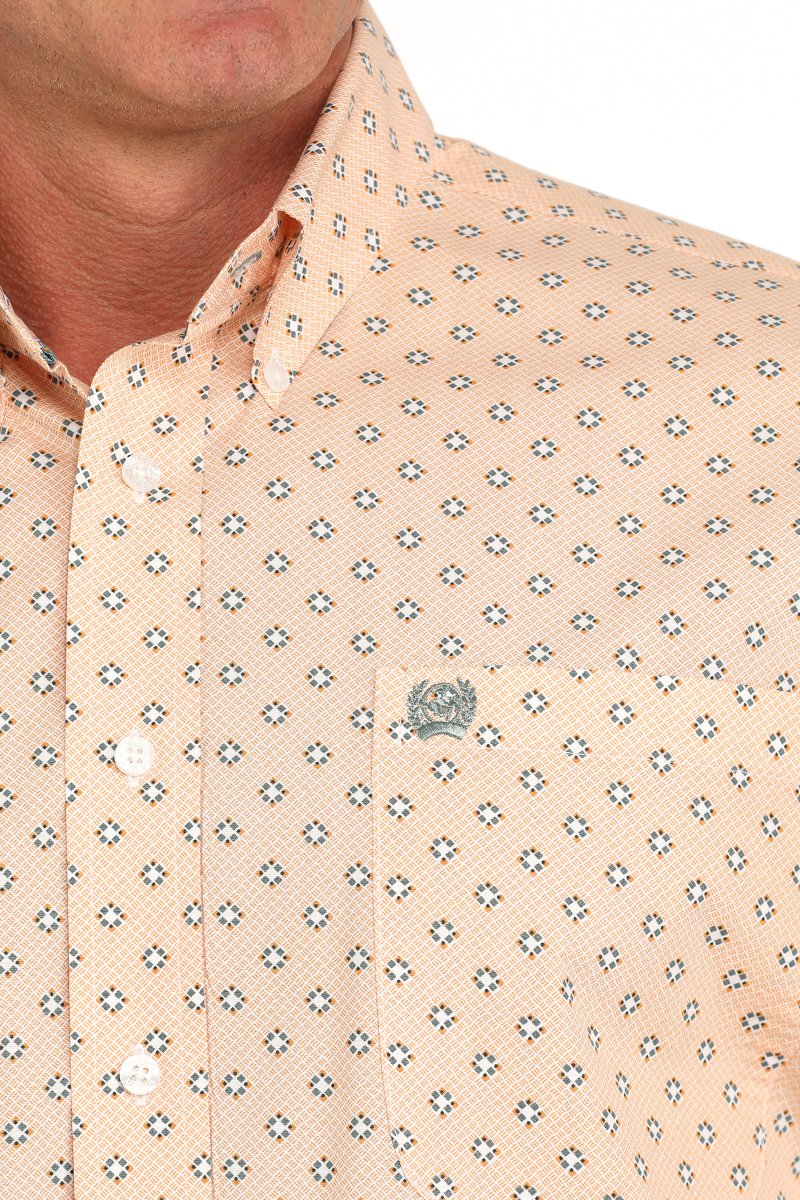 Cinch Orange Cream Button Up Men's Shirt