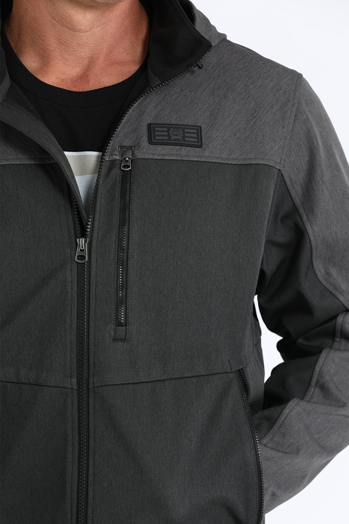 Cinch Black/Charcoal Bonded Men's Hooded Jacket