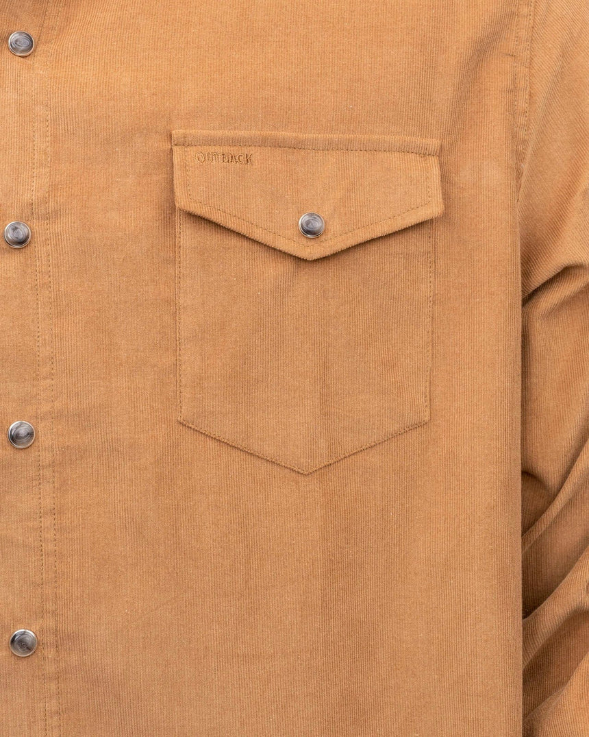 Bryce Khaki Corduroy Men's Shirt