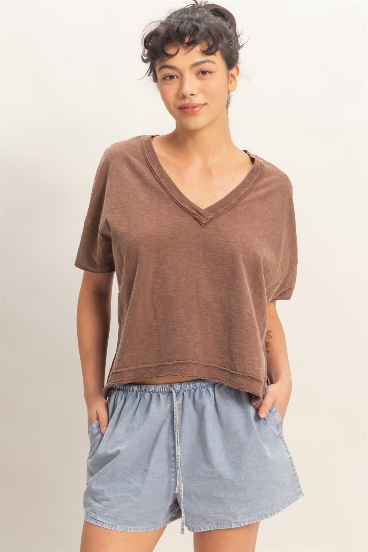 Cocoa Powder Cropped Top