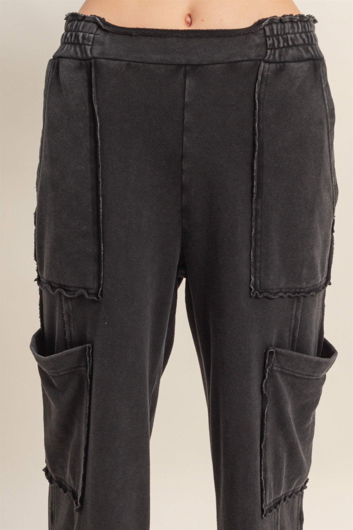 Lucy Oversized Cargo Sweatpants Black