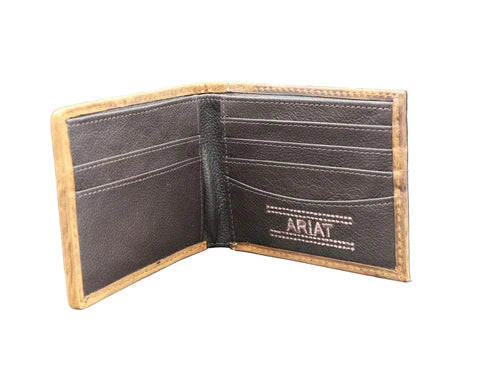 ARIAT BIFOLD BASKET WEAVE MED BROWN - ACCESSORIES WALLET