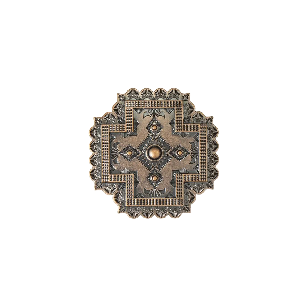 Womens Etched Antiqued Copper Belt Buckle