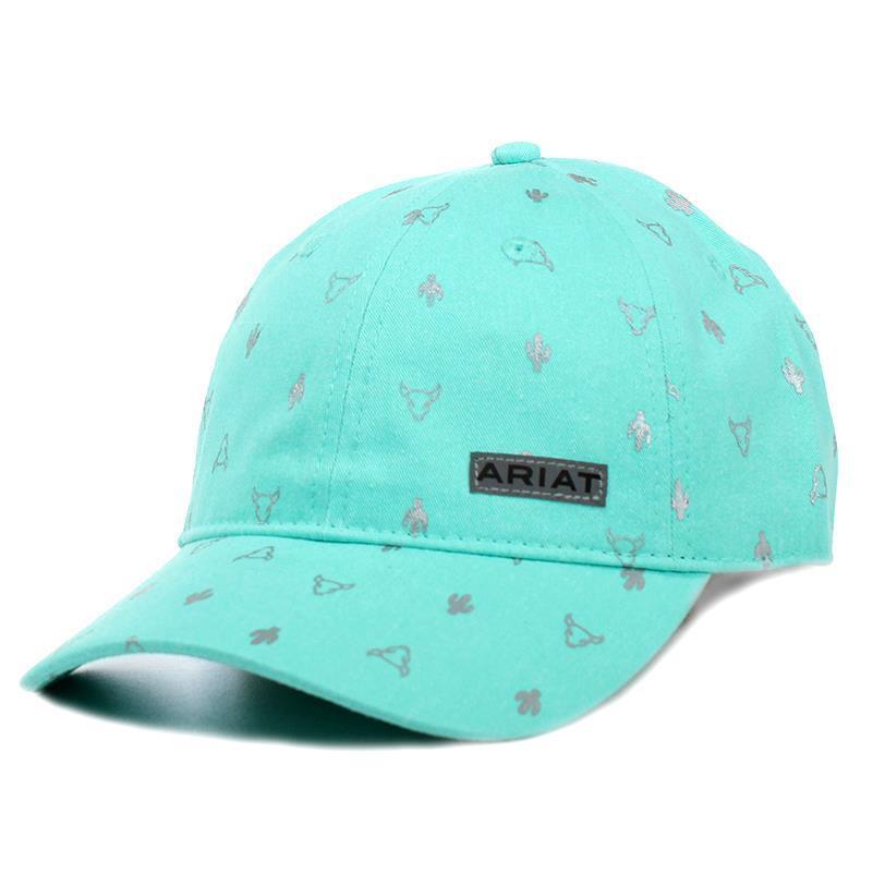 Ariat Ladies Cactus Bull Skull Cap Turquoise