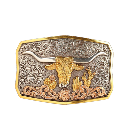 Nocona Longhorn Cactus Belt Buckle