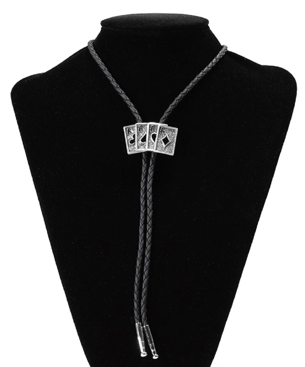Double S Ace Cards Bolo Tie