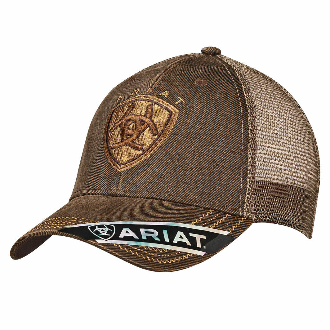 Ariat OilSkin Brown Mesh Hat
