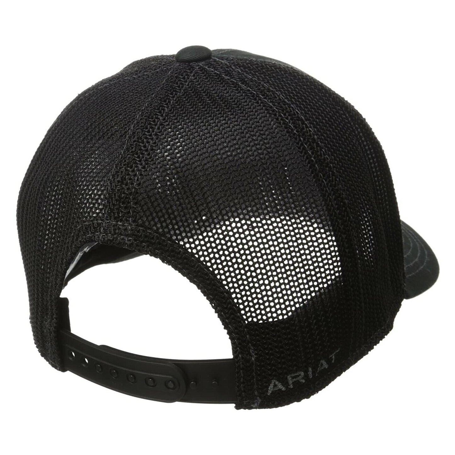 Ariat Black With Grey Logo Mesh Snap Back