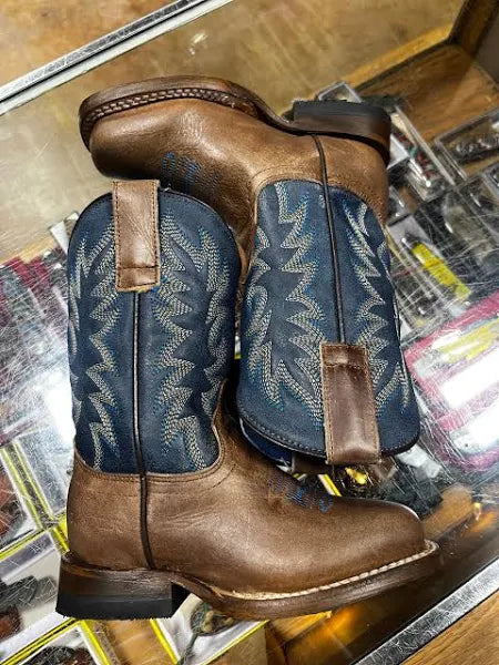 Bart Burnish Brown Leather Vamp Kid boots