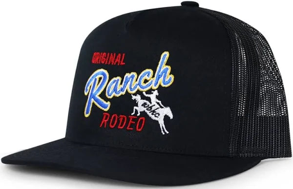 Whiskey Bent Hat Co. Black Original Ranch Rodeo Embroidered Logo Cap