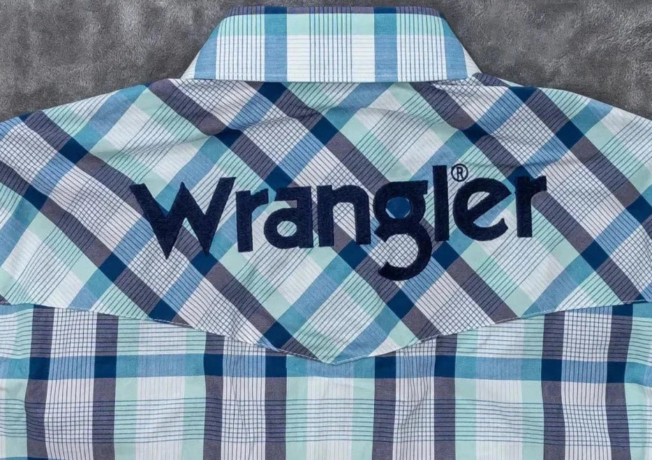 Wrangler Logo Blues Button Up