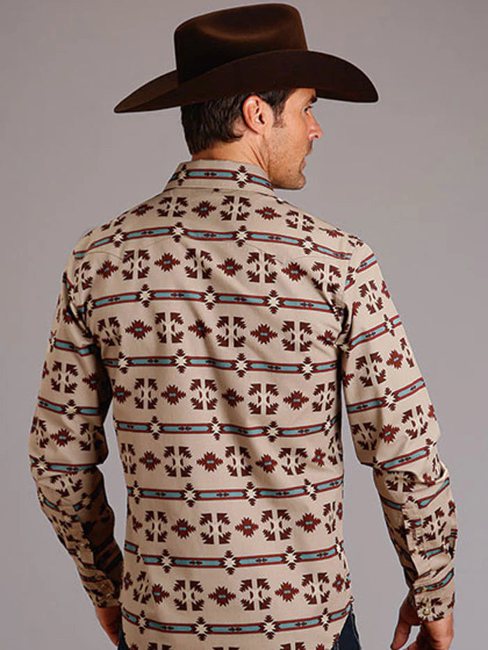 Sale ✨Stetson Gaucho Aztec Brown Snap Men's Western Shirt