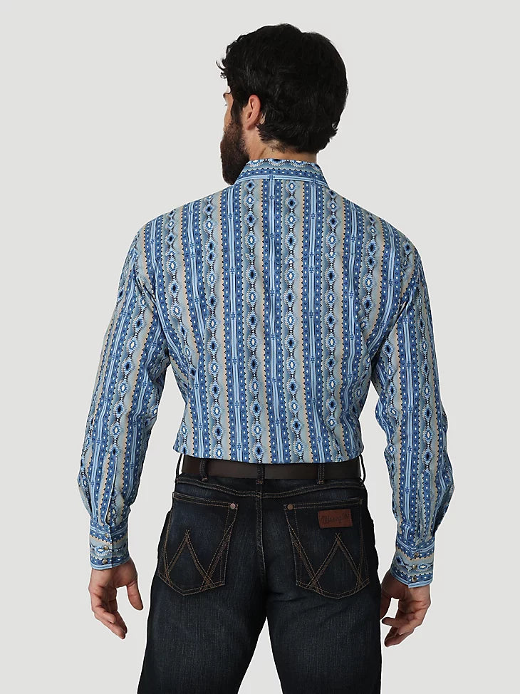 Final Sale ✨Checotah Bay Blue Wrangler Snap Men's Western Shirt