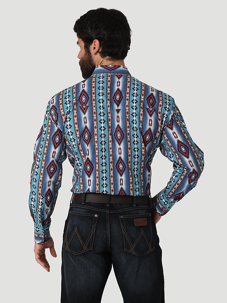 Wrangler Checotah Turquoise Moon Snap Men's Western Shirt
