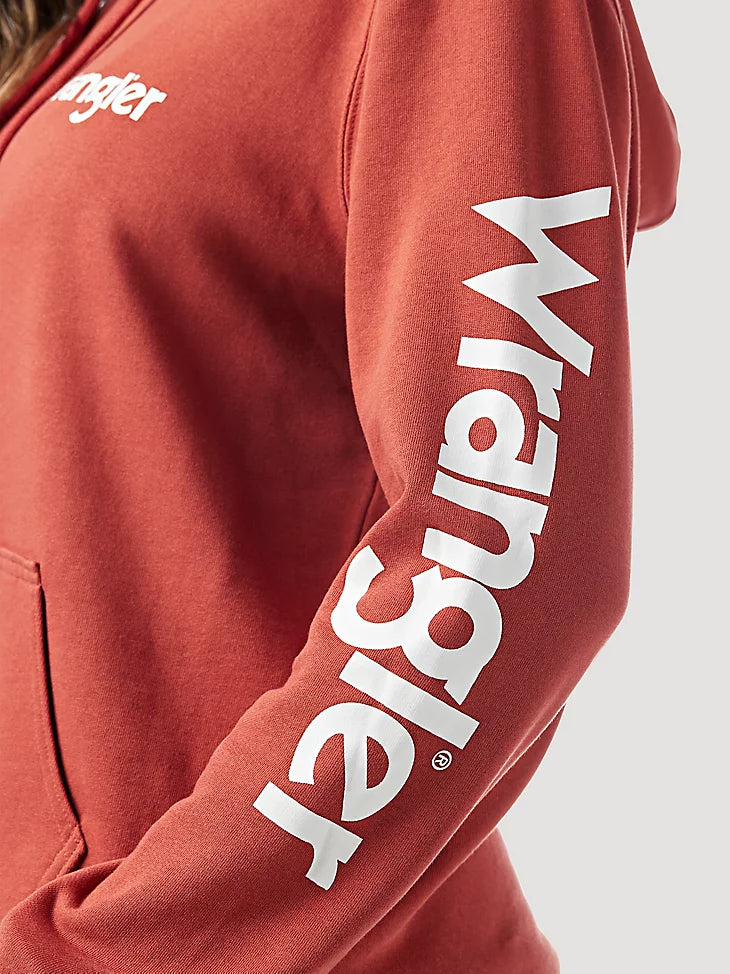 Final Sale ✨ Washed Red Wrangler Retro Logo Women's Hoodie