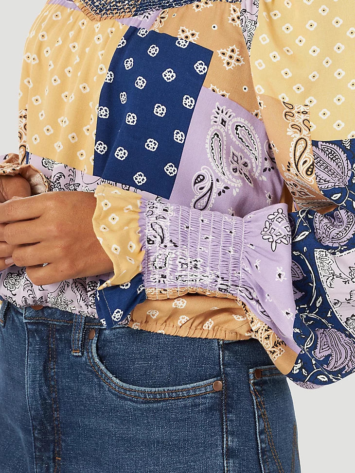 Final Sale✨Bandanna Love Wrangler Crop Women's Shirt