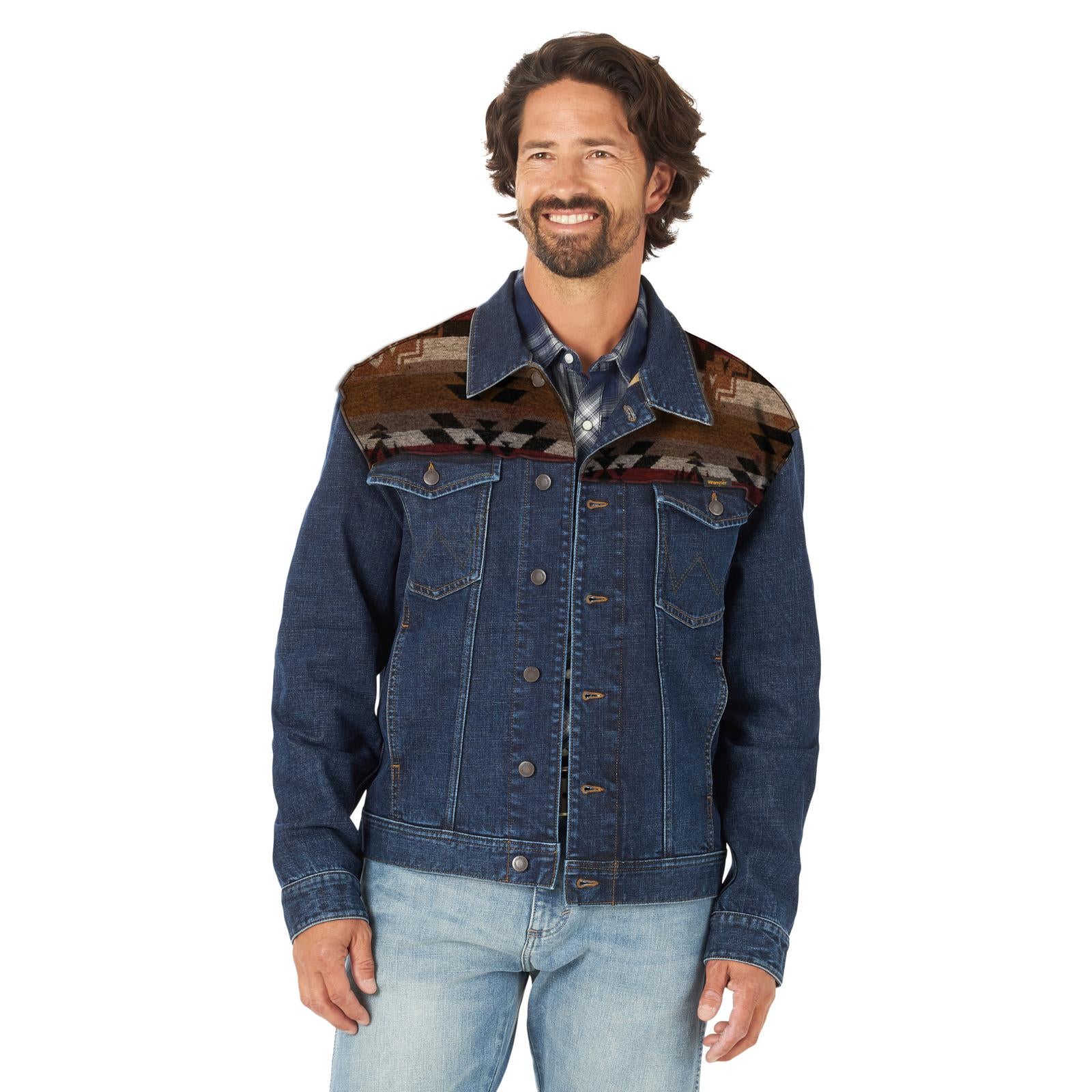 Western Yoke Aztec Trucker Jacket - Main Image