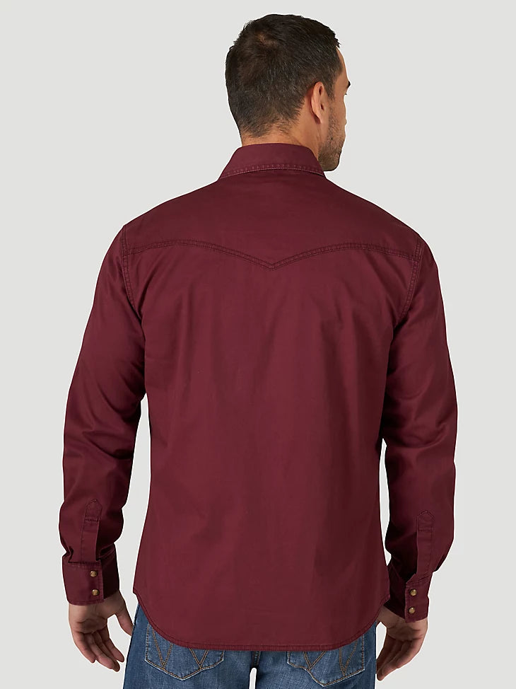 Final Sale ✨Sullivan Wrangler Solid Wine Men's Snap Up
