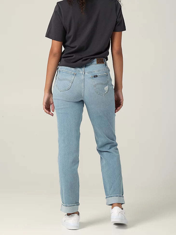 Final Sale ✨Lee Vintage Distressed Cropped Light Wash Boyfriend Jean