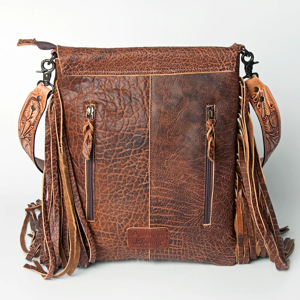 Saddle Tooled Turquoise Handbag
