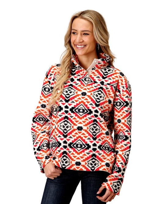 Roper Western Jacket Womens Print Pullover Gray 03-098-0250-6166