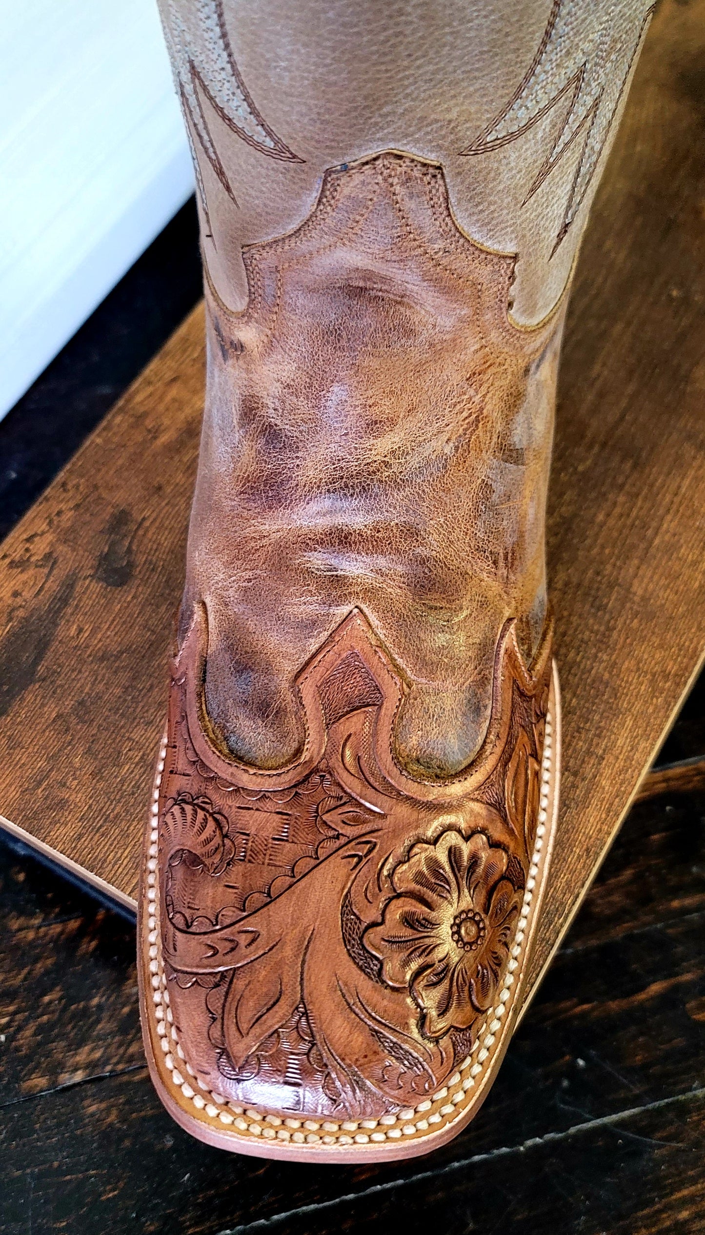Stetson Diego Men's Handtooled Leather Boots