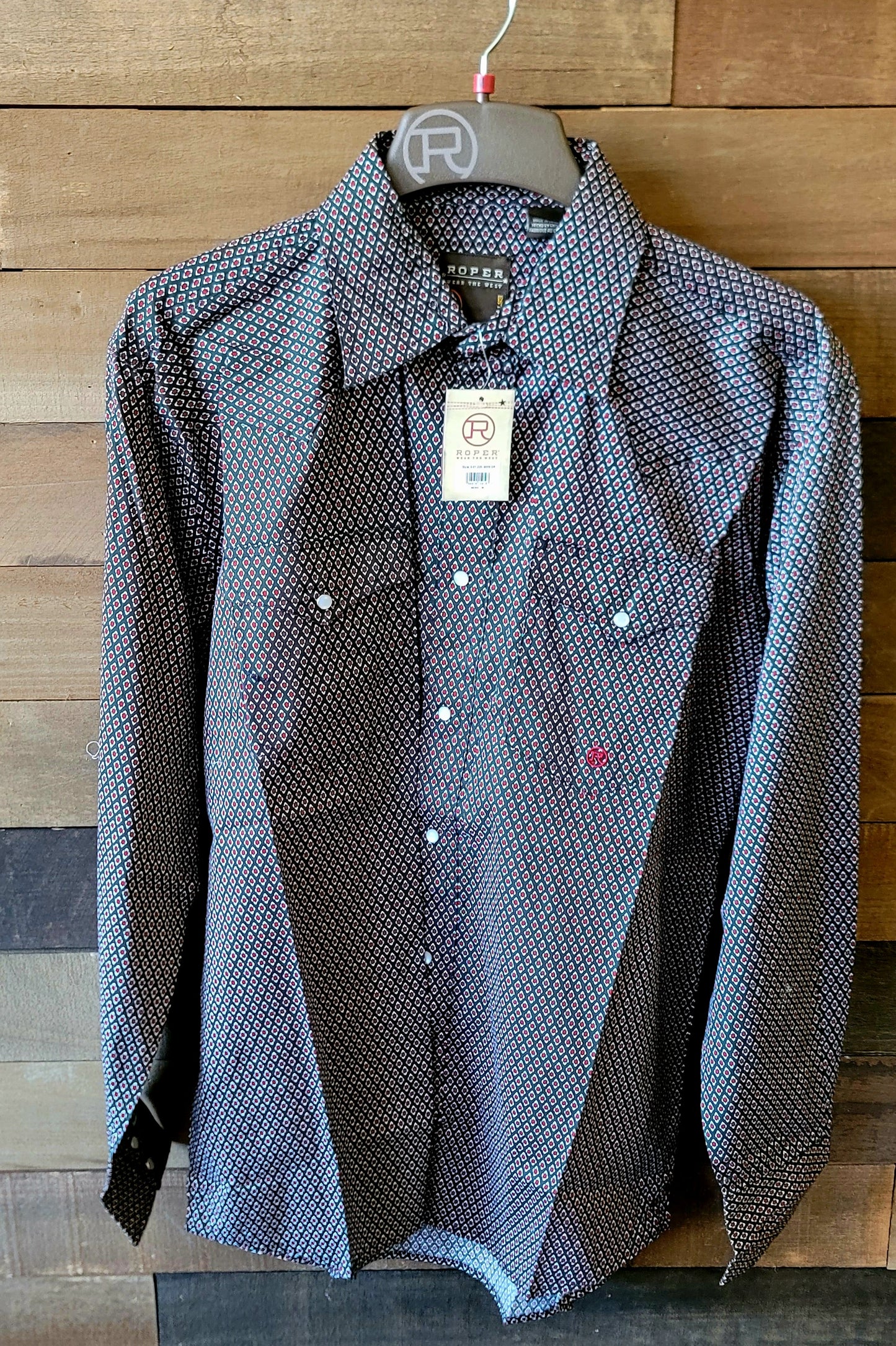 Diamond Burgundy Men's Snap Up