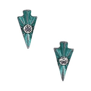WASHED ARROWHEAD W/CRYSTALS EARRINGS