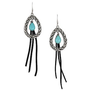 TEARDROP & SUEDE EARRINGS