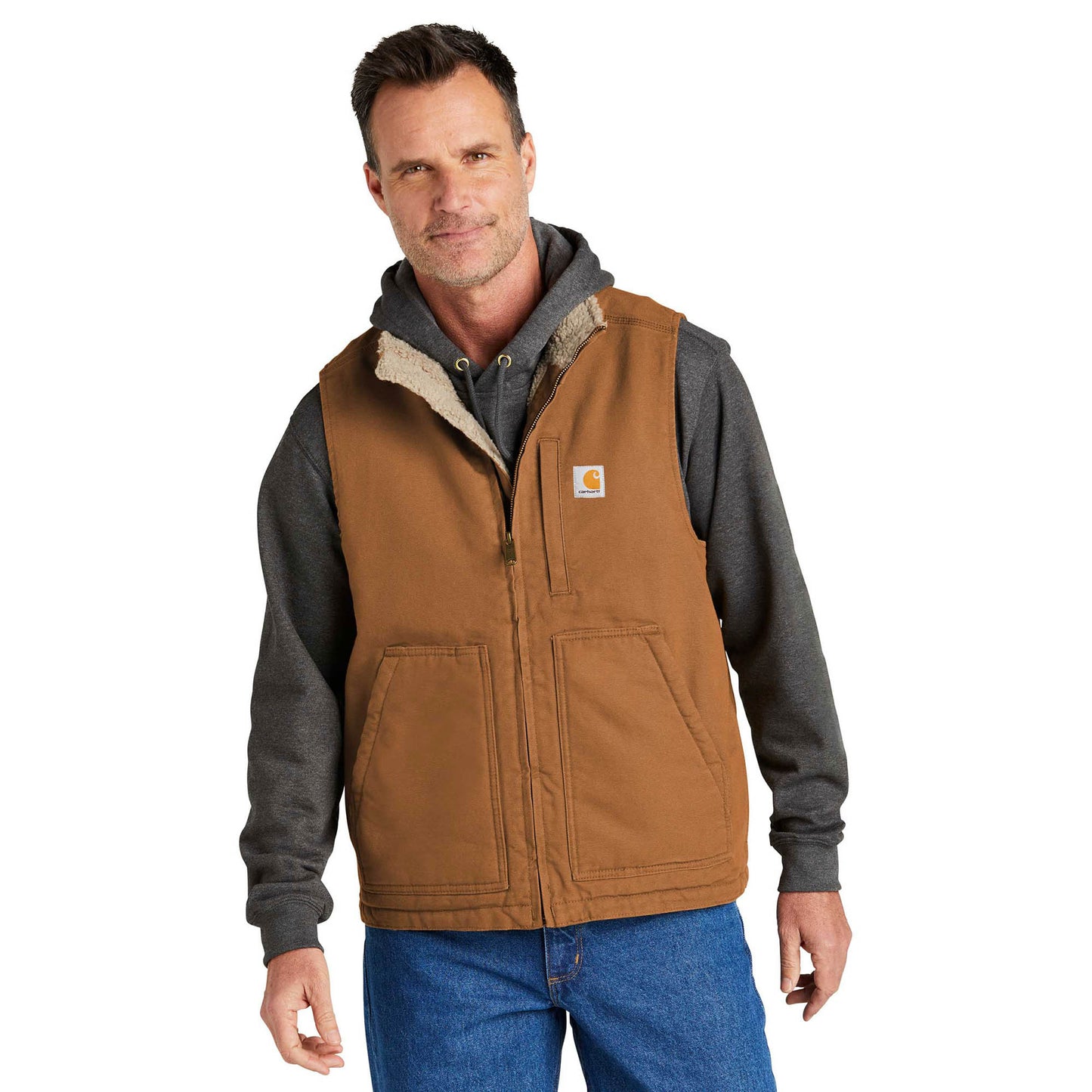 Carhartt Mock-Neck Sherpa Vest Dark Brown 104277