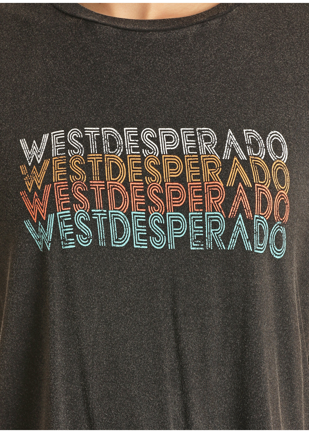 West Desperado Worn Black Women's Crop T-Shirt