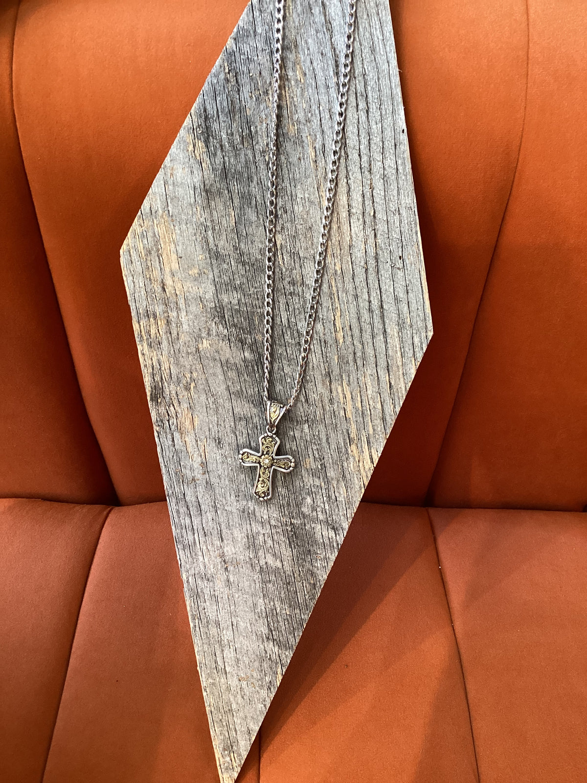 Twister Gold Cross Necklace
