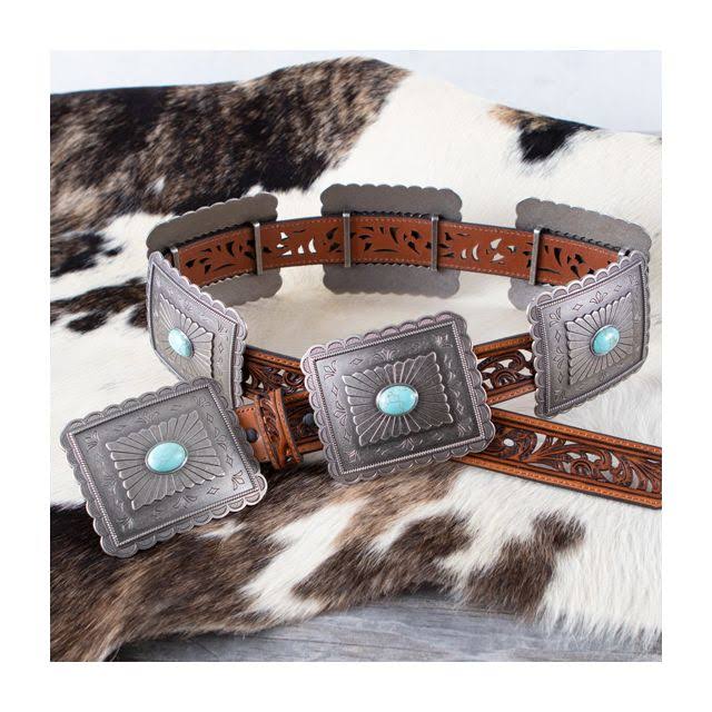 ARIAT Turquoise Square Concho Belt – Wiseman's Western