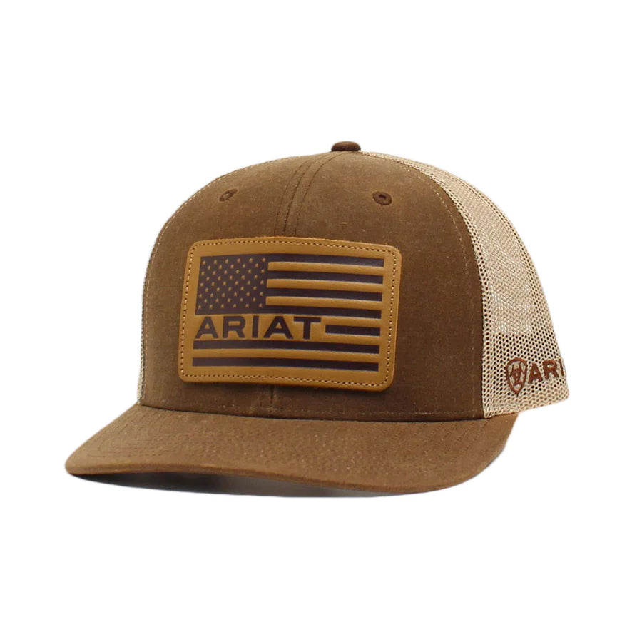 ARIAT OILSKIN USA FLAG LEATHER PATCH